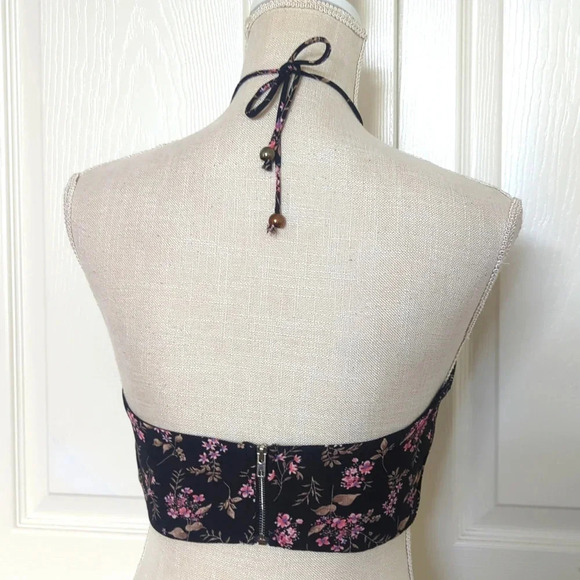 O. Vianca Floral Tie Behind the neck Halter - Picture 3 of 5